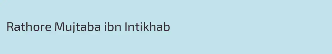 Rathore Mujtaba ibn Intikhab